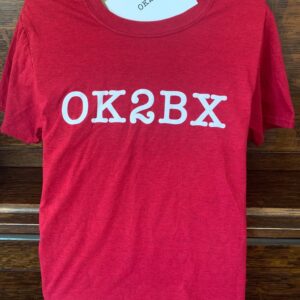 OK2BX T-Shirt - Antique Red with White Logo