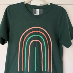 OK2BX T-Shirt - Green with Rainbow and Logo